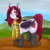 Size: 3300x3300 | Tagged: dead source, safe, artist:afterman, imported from derpibooru, oc, oc only, oc:arrhythmia, bat pony, pony, clothes, outdoors, scarf, smiling, solo, standing