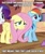 Size: 372x438 | Tagged: safe, edit, edited screencap, imported from derpibooru, screencap, fluttershy, rainbow dash, rarity, pegasus, pony, unicorn, image macro, insane troll logic, meme, needs more jpeg, observation, ponies standing next to each other, shipper logic