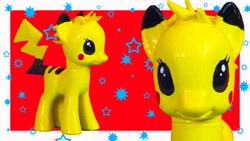 Size: 1920x1080 | Tagged: safe, imported from derpibooru, pikachu, pony, custom, customized toy, irl, photo, pokémon, ponified, toy