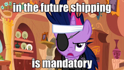 Size: 1280x720 | Tagged: safe, edit, edited screencap, imported from derpibooru, screencap, twilight sparkle, pony, unicorn, it's about time, female, future twilight, image macro, in the future, meme, solo