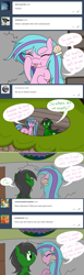 Size: 1280x4139 | Tagged: safe, artist:hummingway, imported from derpibooru, oc, oc only, oc:feather hummingway, oc:swirly shells, absurd resolution, ask-humming-way, dialogue, speech bubble, tumblr, tumblr comic