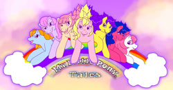 Size: 1144x600 | Tagged: safe, artist:mi-star, imported from derpibooru, bon bon (g1), bright eyes, clover (g1), melody, patch (g1), starlight (g1), sweetheart, my little pony tales, 7 pony friends, g1