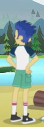 Size: 169x489 | Tagged: safe, imported from derpibooru, screencap, flash sentry, equestria girls, legend of everfree, clothes, male, needs more jpeg, rear view, shoes, shorts, sneakers, socks, solo
