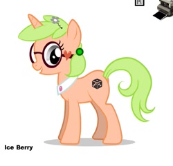 Size: 603x581 | Tagged: safe, imported from derpibooru, oc, oc only, oc:ice berry, pony creator, glasses, simple background, solo, white background