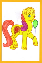 Size: 424x640 | Tagged: safe, artist:skypinpony, imported from derpibooru, female, festive, festivities, g2, solo, traditional art