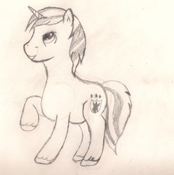Size: 1214x1224 | Tagged: safe, artist:silversthreads, imported from derpibooru, shining armor, pony, daily sketch, male, sketch, solo, stallion, traditional art, unshorn fetlocks