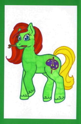 Size: 420x640 | Tagged: safe, artist:skypinpony, imported from derpibooru, miss painter, female, g2, solo, traditional art