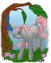 Size: 168x205 | Tagged: safe, artist:sd-dreamcrystal, imported from derpibooru, snuzzle, bird, female, g1, g1 to g2, g2, generation leap, gif, non-animated gif, pixel art, simple background, solo, transparent background, tree