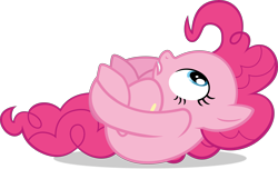 Size: 4000x2434 | Tagged: safe, artist:cantercoltz, imported from derpibooru, pinkie pie, earth pony, pony, equestria girls, curled up, female, looking up, simple background, solo, transparent background, vector