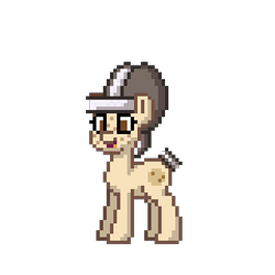 Size: 320x320 | Tagged: safe, artist:dsp2003, imported from derpibooru, oc, oc only, oc:dunkie, food pony, original species, pony, pony town, female, food, pixel art, simple background, solo, transparent background