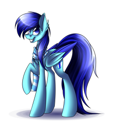 Size: 3200x3500 | Tagged: safe, artist:snowbunny0820, imported from derpibooru, oc, oc only, oc:winglight, pegasus, pony, clothes, female, high res, mare, raised hoof, scarf, simple background, smiling, solo, transparent background