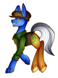 Size: 2667x3578 | Tagged: safe, artist:kurochhi, imported from derpibooru, oc, oc only, hybrid, pony, clothes, hat, high res, male, shirt, simple background, solo, stallion, transparent background, vest