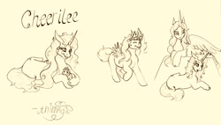 Size: 1976x1123 | Tagged: safe, artist:animagicworld, imported from derpibooru, cheerilee (g3), lily lightly, oc, oc:diva, alicorn, pony, alicornified, baby, baby pony, female, filly, g3, race swap, traditional art, younger