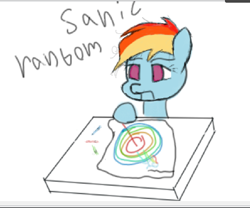 Size: 872x724 | Tagged: safe, artist:lofis, imported from derpibooru, rainbow dash, pegasus, pony, female, misspelling, sanic, solo, sonic rainboom