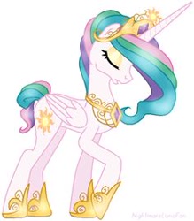 Size: 236x269 | Tagged: safe, artist:nightmarelunafan, imported from derpibooru, princess celestia, alicorn, pony, alternate hairstyle, crown, female, horn, jewelry, needs more resolution, picture for breezies, regalia, short tail, simple background, solo, white background