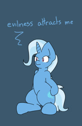 Size: 1709x2600 | Tagged: safe, artist:lou, imported from derpibooru, trixie, pony, unicorn, dialogue, evil, female, simple background, solo