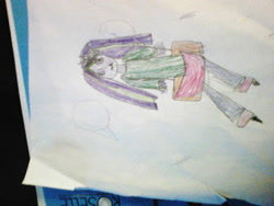 Size: 346x260 | Tagged: safe, artist:fee-f33, imported from derpibooru, aria blaze, equestria girls, female, sideways image, solo, traditional art