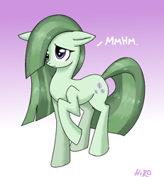 Size: 1152x1248 | Tagged: safe, artist:hiro-uzumaki, imported from derpibooru, marble pie, earth pony, pony, female, gradient background, raised hoof, solo