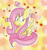 Size: 1114x1182 | Tagged: safe, artist:fanshine-zero, imported from derpibooru, fluttershy, butterfly, :t, abstract background, bust, female, heart, looking away, portrait, solo, spread wings