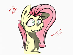 Size: 1024x768 | Tagged: safe, artist:battie-overtale, imported from derpibooru, fluttershy, bust, faic, female, portrait, simple background, solo, white background