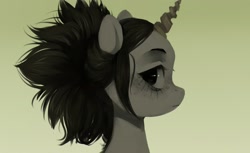 Size: 2560x1566 | Tagged: safe, artist:aphphphphp, imported from derpibooru, oc, oc only, pony, unicorn, bust, female, mare, portrait, profile, solo