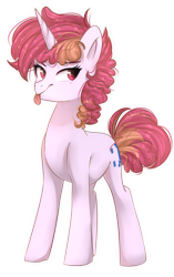 Size: 1024x1629 | Tagged: safe, artist:slasharu, imported from derpibooru, oc, oc only, oc:colcket, pony, unicorn, female, mare, simple background, solo, tongue out, transparent background