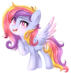 Size: 1024x1056 | Tagged: safe, artist:slasharu, imported from derpibooru, oc, oc only, oc:glittering cloud, pegasus, pony, blushing, female, mare, simple background, solo, transparent background