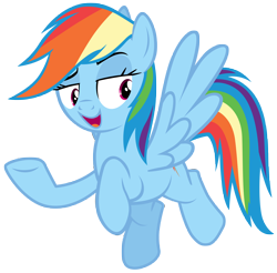 Size: 7100x7000 | Tagged: safe, artist:tardifice, imported from derpibooru, rainbow dash, pegasus, pony, no second prances, absurd resolution, female, floating, mare, open mouth, raised hoof, simple background, solo, transparent background, underhoof, vector