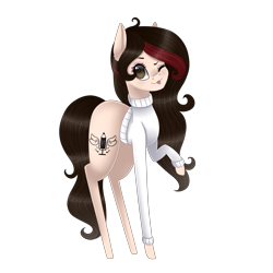 Size: 2000x2000 | Tagged: safe, artist:bonniebatman, imported from derpibooru, oc, oc only, oc:blits, earth pony, pony, clothes, female, high res, mare, raised hoof, simple background, solo, sweater, transparent background