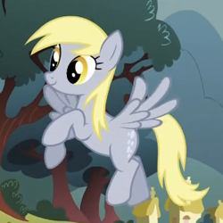 Size: 300x300 | Tagged: safe, imported from derpibooru, screencap, derpy hooves, pegasus, pony, look before you sleep, cropped, female, smiling, solo, underp