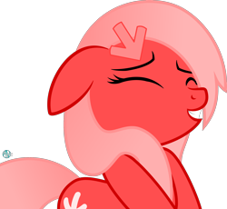 Size: 2444x2246 | Tagged: safe, artist:arifproject, imported from derpibooru, oc, oc only, oc:downvote, pony, derpibooru, derpibooru ponified, eyes closed, grin, hairclip, meta, ponified, simple background, smiling, solo, transparent background, vector