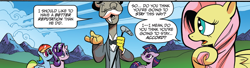 Size: 1988x540 | Tagged: safe, artist:andypriceart, idw, imported from derpibooru, accord, fluttershy, rainbow dash, starlight glimmer, twilight sparkle, alicorn, pony, spoiler:comic, spoiler:comic48, panel, twilight sparkle (alicorn)