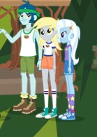 Size: 139x196 | Tagged: safe, imported from derpibooru, screencap, captain planet, derpy hooves, trixie, equestria girls, legend of everfree, boots, camp everfree outfits, clothes, converse, shoes, shorts, sneakers, socks