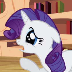 Size: 514x515 | Tagged: safe, imported from derpibooru, screencap, rarity, pony, unicorn, secret of my excess, animated, cropped, eye shimmer, female, floppy ears, gif, open mouth, poor rarity, profile, raised hoof, sad, solo