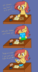 Size: 1280x2400 | Tagged: safe, artist:hummingway, imported from derpibooru, oc, oc only, oc:pan pare, pony, ask-humming-way, dialogue, tumblr comic