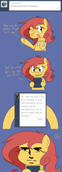 Size: 1280x3513 | Tagged: safe, artist:hummingway, imported from derpibooru, oc, oc only, oc:pan pare, pony, ask-humming-way, dialogue, meme, tumblr, tumblr comic, yaranaika