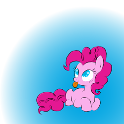 Size: 500x500 | Tagged: safe, artist:moonhunterofficial, imported from derpibooru, pinkie pie, pony, :p, cute, diapinkes, female, prone, silly, silly pony, solo, tongue out