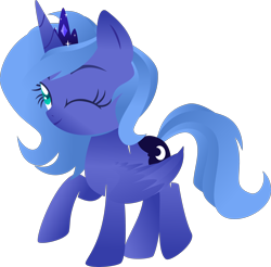 Size: 3000x2953 | Tagged: safe, artist:sparklerrose, imported from derpibooru, princess luna, pony, female, filly, one eye closed, solo, woona, younger