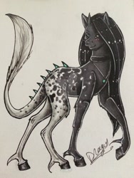 Size: 1024x1365 | Tagged: safe, artist:drago-draw, imported from derpibooru, oc, oc only, oc:luna, pony, unicorn, artst:drago-draw, commission, solo, traditional art