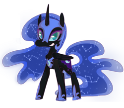 Size: 1044x905 | Tagged: safe, artist:braindead, imported from derpibooru, nightmare moon, alicorn, pony, constellation, ethereal mane, female, simple background, solo, starry mane, white background