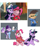 Size: 1524x1924 | Tagged: safe, artist:chibadeer, imported from derpibooru, pinkie pie, starlight glimmer, twilight sparkle, alicorn, pony, clothes, creepy, crossover, dipper pines, equal cutie mark, gideon gleeful, gravity falls, mabel pines, ponified, sans (undertale), twilight sparkle (alicorn), undertale