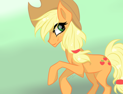 Size: 1024x788 | Tagged: safe, artist:tabithachan, imported from derpibooru, applejack, pony, female, gradient background, solo