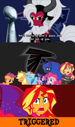 Size: 1280x2160 | Tagged: safe, artist:90sigma, artist:egegokprochannel, artist:oblivionfall, artist:php11, artist:rainbowcrab, artist:sketchmcreations, artist:zutheskunk edits, imported from derpibooru, applejack, lord tirek, pinkie pie, rainbow dash, scootaloo, sunset shimmer, twilight sparkle, equestria girls, legend of everfree, american football, angry, atlanta falcons, lady tirek, meme, new england patriots, nfl, nfl playoffs, rule 63, super bowl, super bowl champions, super bowl li, triggered, twilight sparkle (alicorn), vector