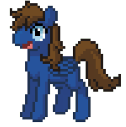 Size: 792x800 | Tagged: safe, artist:bizarredavid, imported from derpibooru, oc, oc only, oc:bizarre song, pegasus, pony, animated, cute, gif, idle animation, male, pixel art, simple background, solo, white background