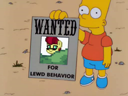 Size: 960x720 | Tagged: safe, imported from derpibooru, oc, bart simpson, crossover, lewd, the simpsons, wanted poster