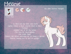 Size: 2000x1500 | Tagged: safe, artist:liefsong, imported from derpibooru, oc, oc only, oc:melanie, pony, reference sheet, solo