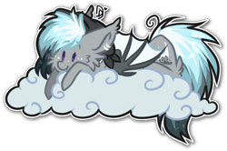 Size: 556x369 | Tagged: safe, artist:tay-niko-yanuciq, artist:tenebristayga, imported from derpibooru, oc, oc only, oc:stormy nights, bat pony, pony, beanie, cloud, cute, hat, simple background, solo, transparent background