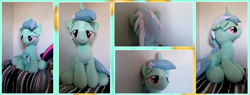 Size: 7000x2662 | Tagged: safe, artist:joltage, imported from derpibooru, lyra heartstrings, absurd resolution, bed, bedroom eyes, irl, life size, photo, plushie