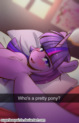 Size: 909x1418 | Tagged: safe, artist:sugarlesspaints, imported from derpibooru, twilight sparkle, pony, blushing, chest fluff, colored pupils, cute, ear fluff, female, looking at you, open mouth, selfie, shoulder fluff, solo, twiabetes