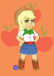 Size: 1500x2100 | Tagged: safe, artist:zeal-eel, imported from derpibooru, applejack, equestria girls, female, solo